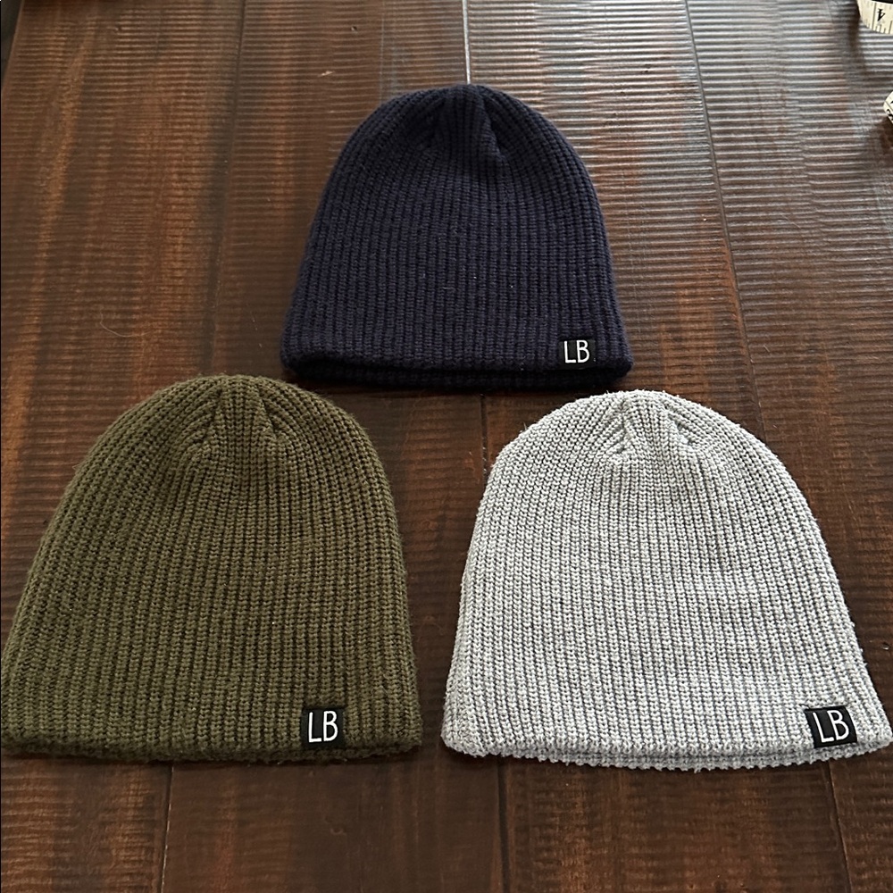 Little Bipsy Kids Knit Beanie bundle - Gray, navy, Olive